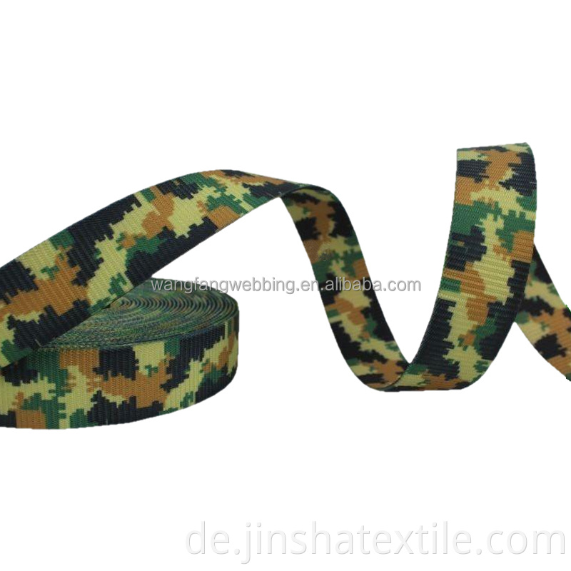 Camouflage Nylon -Gurtband -Outlet -Bagsheat Custom bedrucktes Nylon -Gurtband Taktischer Gürtel Militärgurtgurt Gepäckgürtel